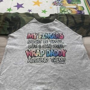Gray and Camouflage Kids Shirt size -2T Cotton blend made in the USA